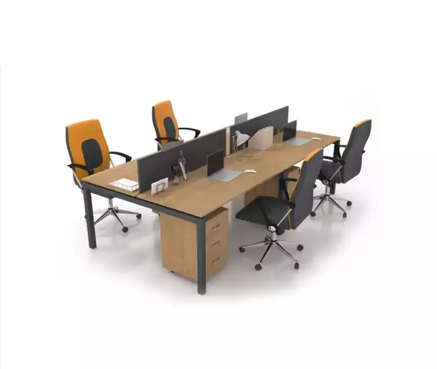 Großer Schreibtisch Büroeinrichtung Team Tisch 4 Personen Büromöbel