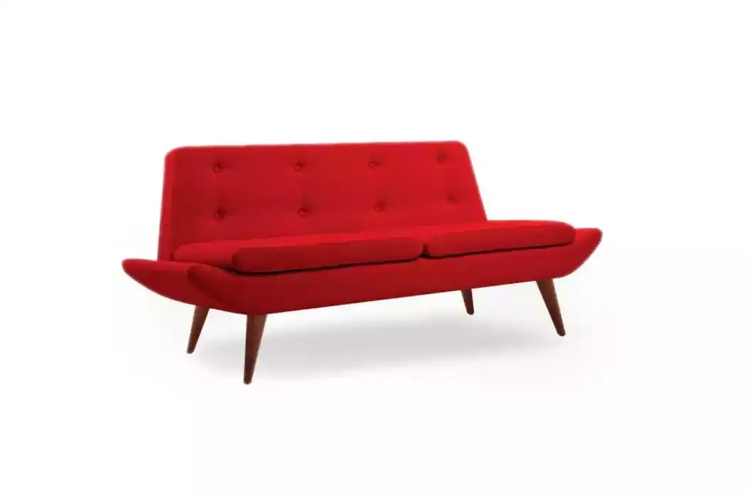 Roter Zweisitzer Arbeitszimmermöbel Designer Luxus Polstersofa Möbel