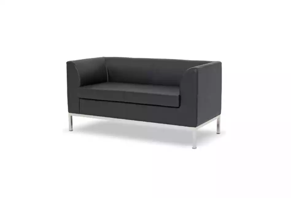 Arbeitszimmer Zweisitzer Schwarzes Textilcouch Büromöbel Sofa