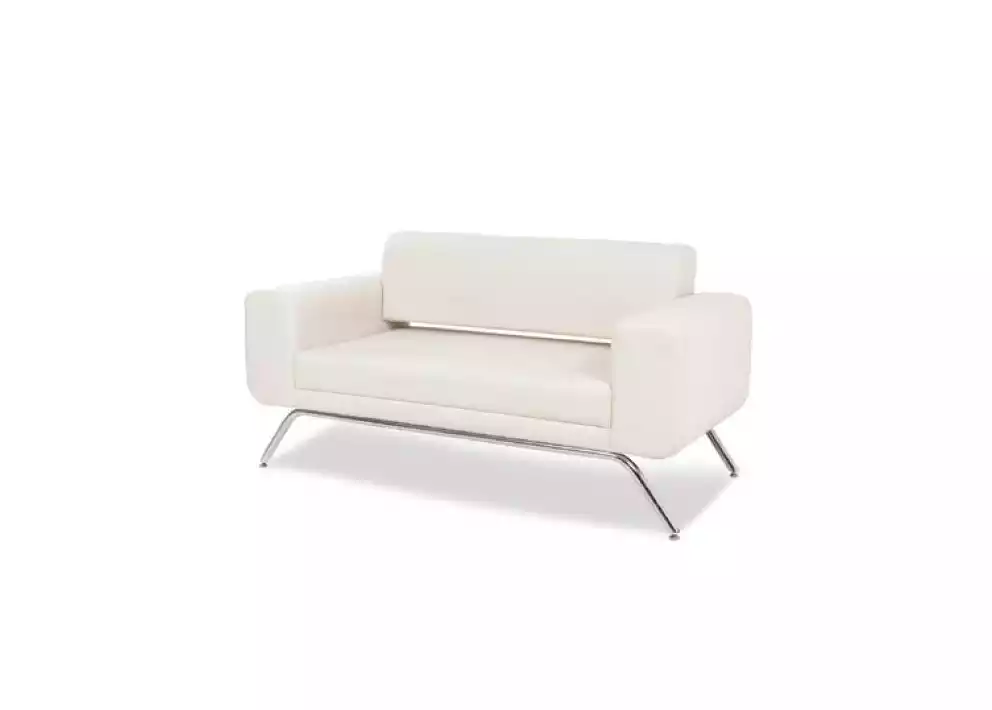 Weißer Luxus Zweisitzer Luxus Couch Textil Stoff Büroeinrichtung Möbel