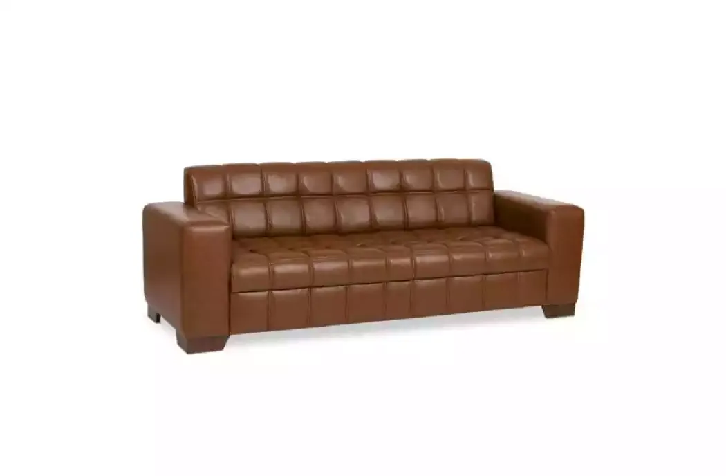 Brauner Dreisitzer Luxus Sofa Büromöbel Büroarrangement Bürodesign