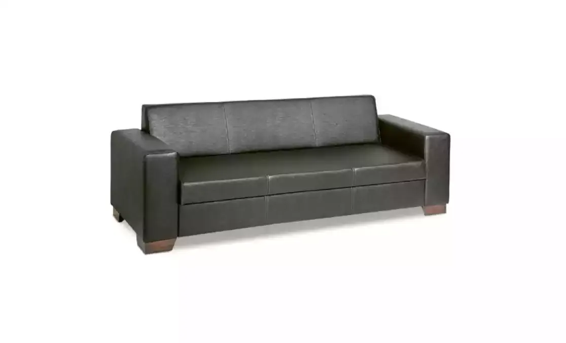 Schwarzer Büro Dreisitzer Arbeitszimmer Sofa Luxus Couch Polstermöbel