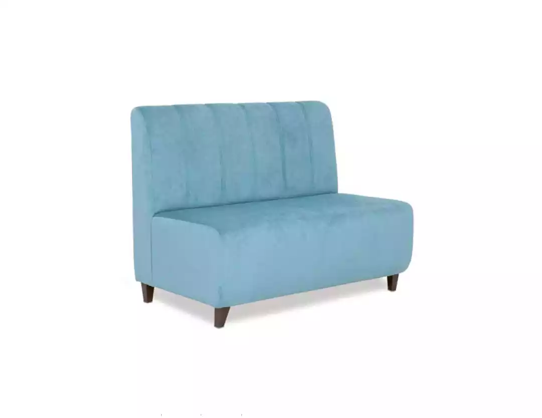 Blauer Zweisitzer Arbeitszimmer Sofa Textilcouch Moderne Sitzmöbel