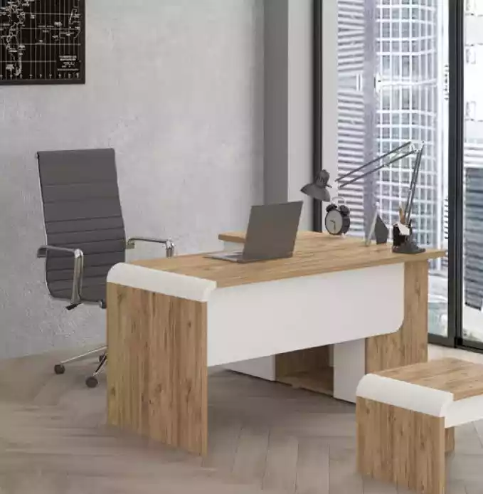 Brauner Eckschreibtisch Büromöbel Design Schreibtisch Chefschreibtisch
