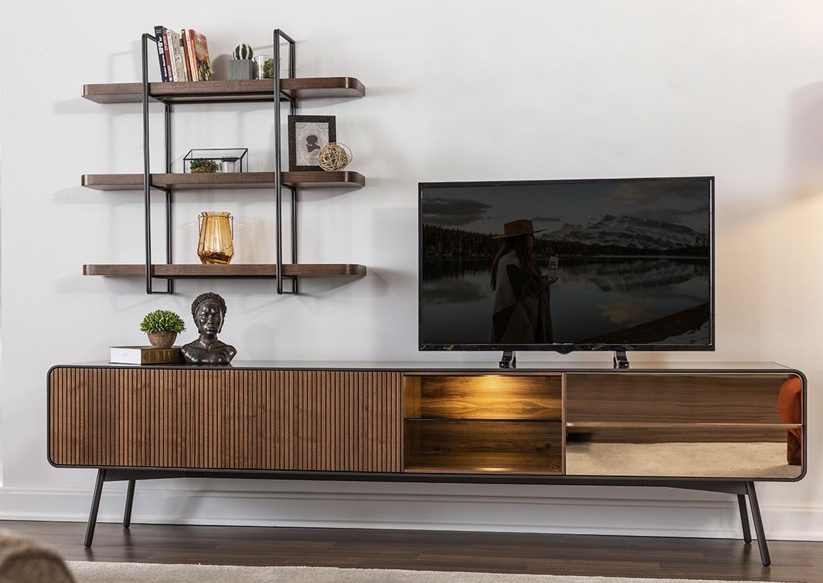 rtv Lowboard tv Ständer Regale Sideboard Wohnzimmer Holz Braun Modern