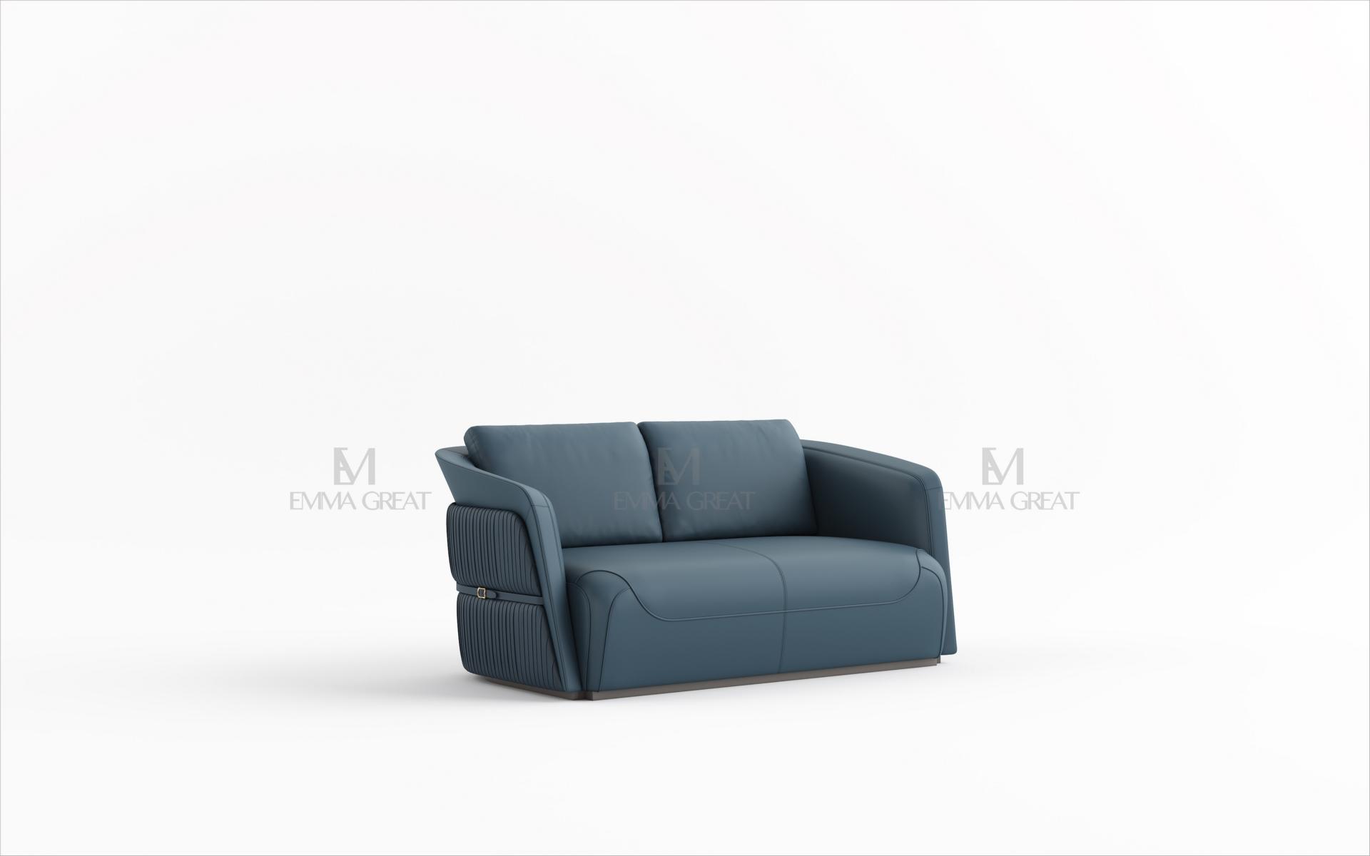 Zweisitzer Design Sofa 2 Sitzer Couch Polster Garnitur Sofas Couch Blau Luxus