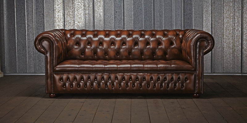 Chesterfield Polster Sofa Couch Braun Designer Garnitur 3 Sitz Couchen