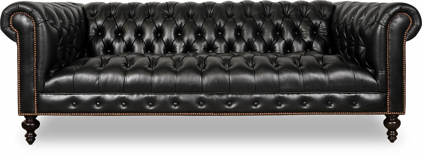Hochwertige Leder Sofa Textil Stoff Chesterfield Couch England schwarz Sofas Neu