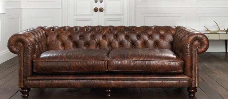 Chesterfield 100% Vollleder Klassisch Braun Leather Sofa Couch Polster Sofas