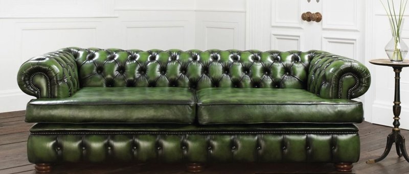 Chesterfield 100% Vollleder Klassisch Old Leather Sofa Couch Polster Sofas