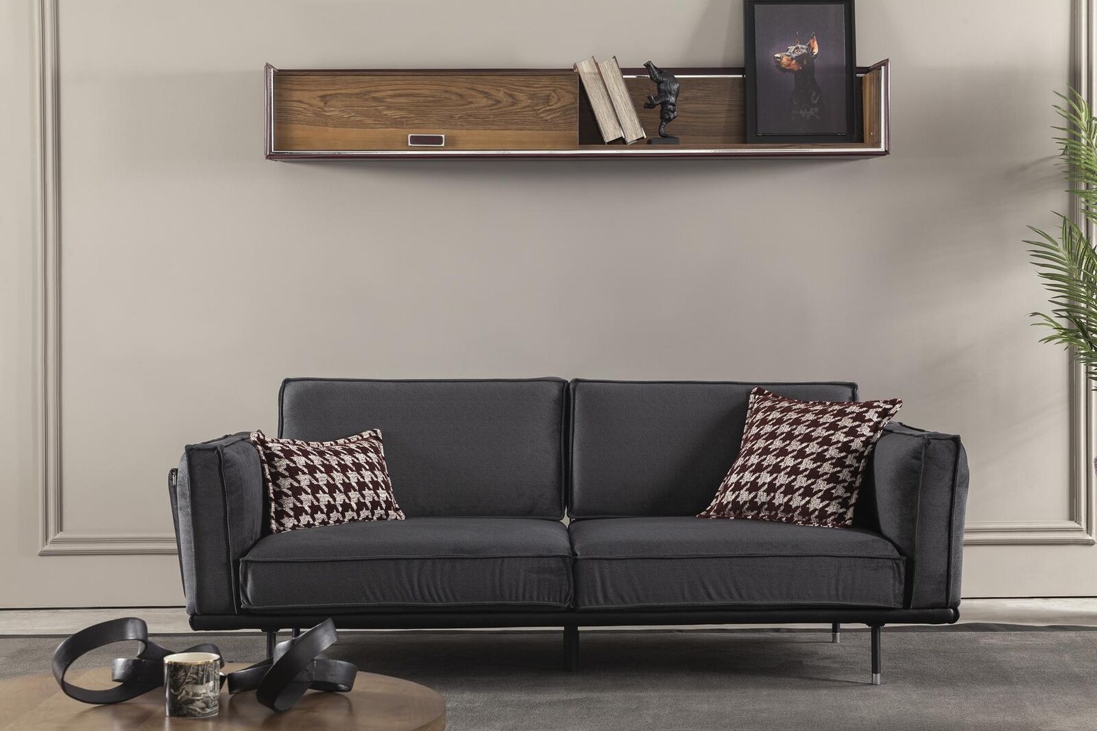 Luxus Sofa Dreisitzer Italienische Stil Möbel Graue Polster Couch Weich