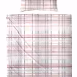 Primera Edelflanell Bettwäsche 155x220 Streifen Karo rosa silber weiß 174146-22 EAN:4002895193078