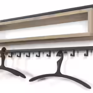 Garderobe Wandgarderobe SCHOOL 120 Stahl Schwarz Ablage Eiche