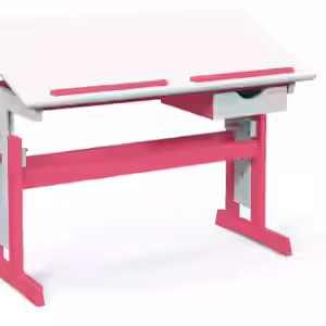 Kinderschreibtisch PIJII Pink weiß lackiert Höhe verstellbar Schublade EAN:4010340983549