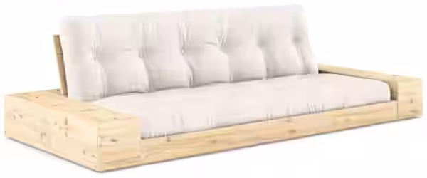 Schlafsofa Ausziehsofa BASE mit Seitenkästen Kiefer massiv lackiert
