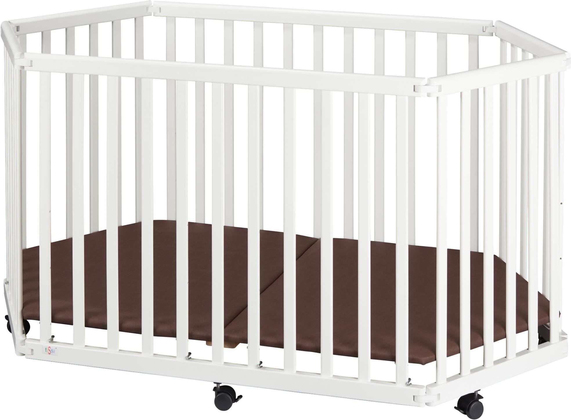 Faltbares Laufgitter Laufstall tiSsi® Buche weiß 6-eckig EAN:0722348416892