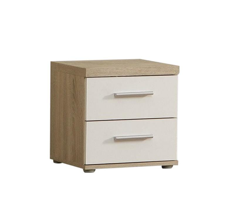 Nachtkästchen Nachttisch Winnie in Sonoma Eiche 2 Schubladen in Weiß EAN:5904767720551