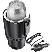Autokühl- und -wärmer, Kühl- und Heizbecher - Tragbarer Autokühlschrank - Elektrischer Kühlbecher - Mini-Bierkühler (Schwarz)